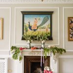 Marble Fireplace with colorful florals
